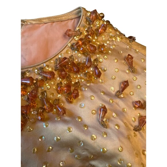 Vintage Angelas Beaded Sleeveless Top Size 40 US Med Glam Holiday - Picture 2 of 5